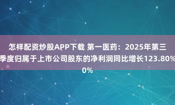 怎样配资炒股APP下载 第一医药：2025年第三季度归属于上市公司股东的净利润同比增长123.80%
